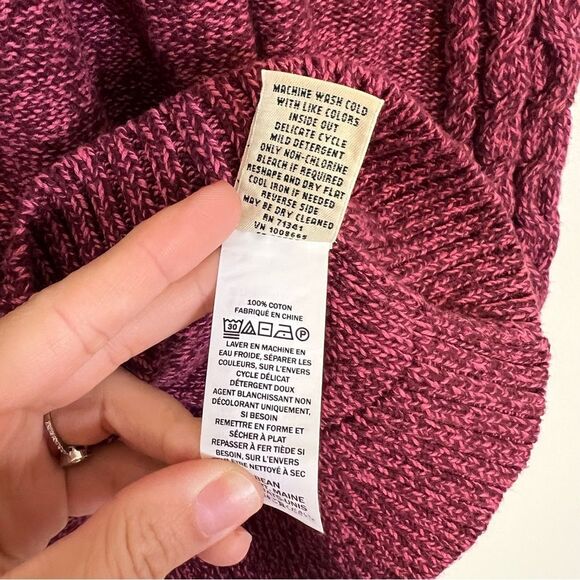 L.L. Bean Cotton Cable Knit Heather Crewneck Pullover Fisherman Sweater sz 2X - Picture 7 of 7
